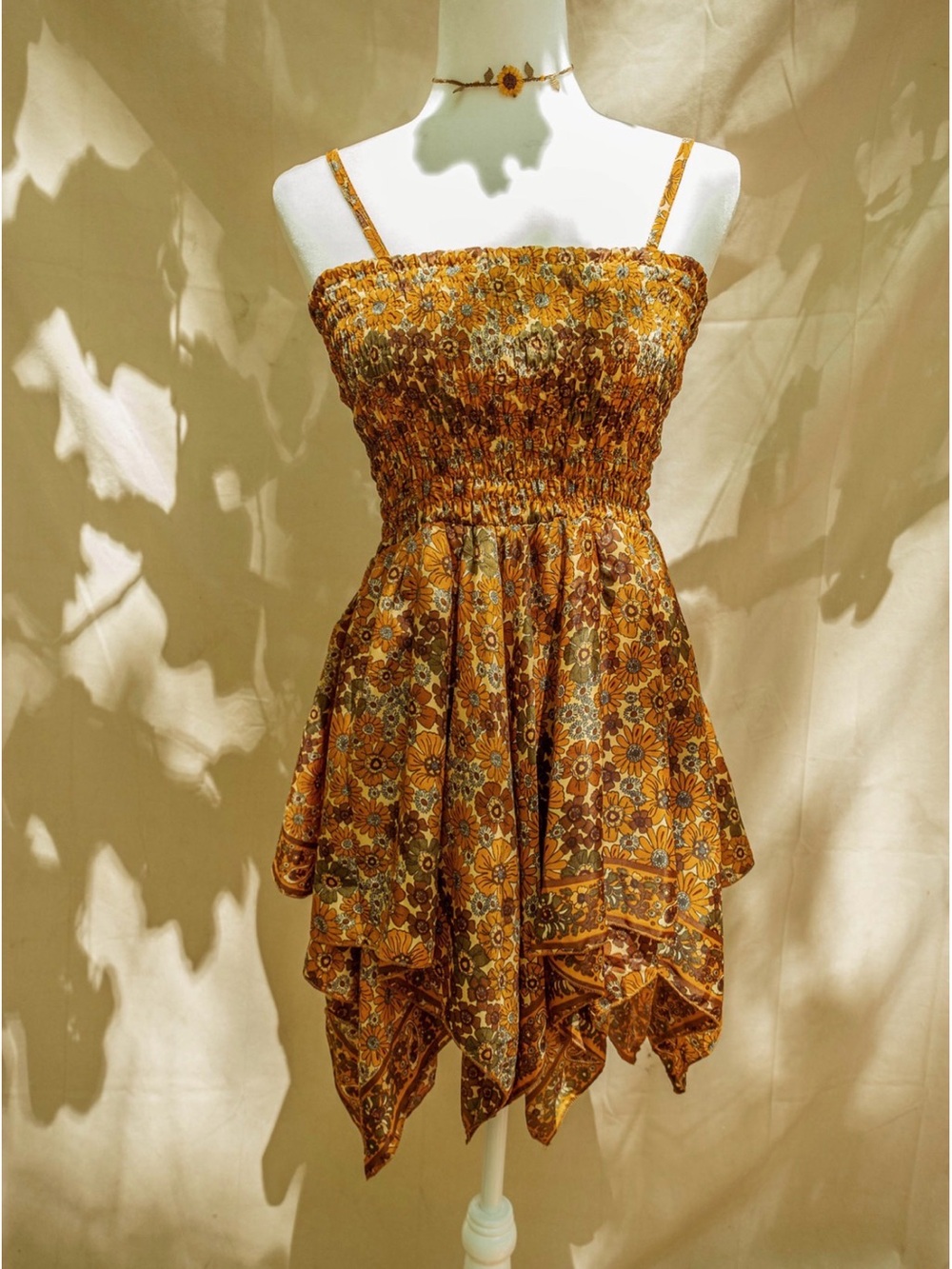 Gardenbelle Festival Fairy Dress Plus XL Earth Tones Silk Boho